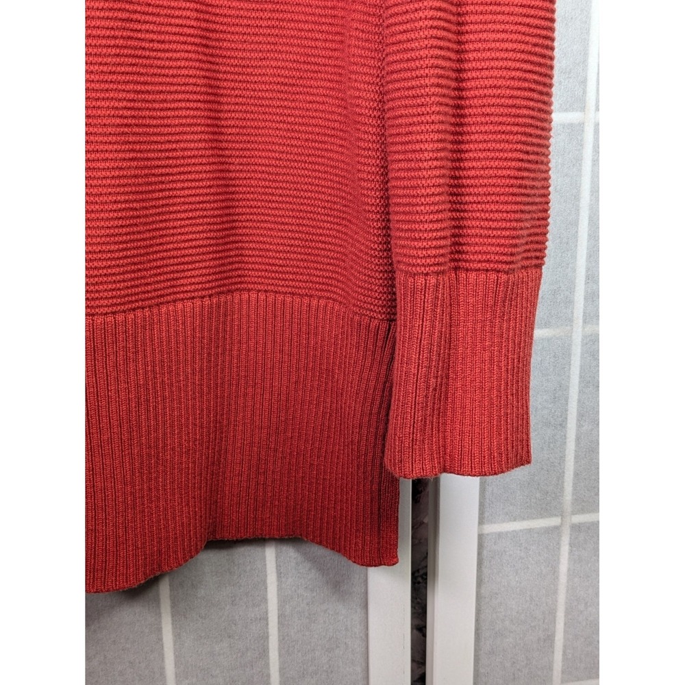 Talbots Women's Knit Turtleneck Top Large Sweater Red/Orange Cotton Blend Cozy - Picture 6 of 13